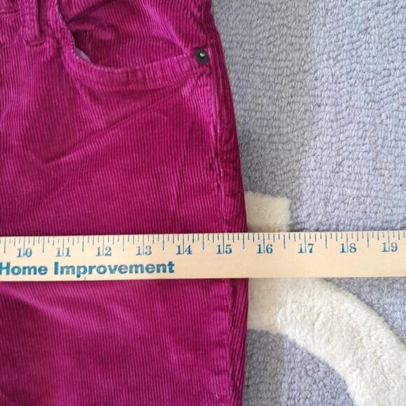 Current/Elliott High Waist Stiletto Cords In Aster Size 26 Magenta Crop Skinny - Picture 9 of 12